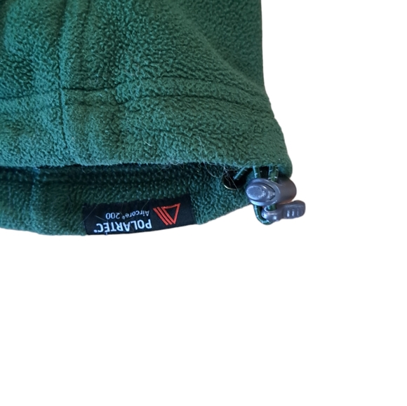 LANDS END MEN'S SIZE MEDIUM GREEN LONG SLEEVE SIDE ZIP POCKET FLEECE JACKET - Picture 3 of 5